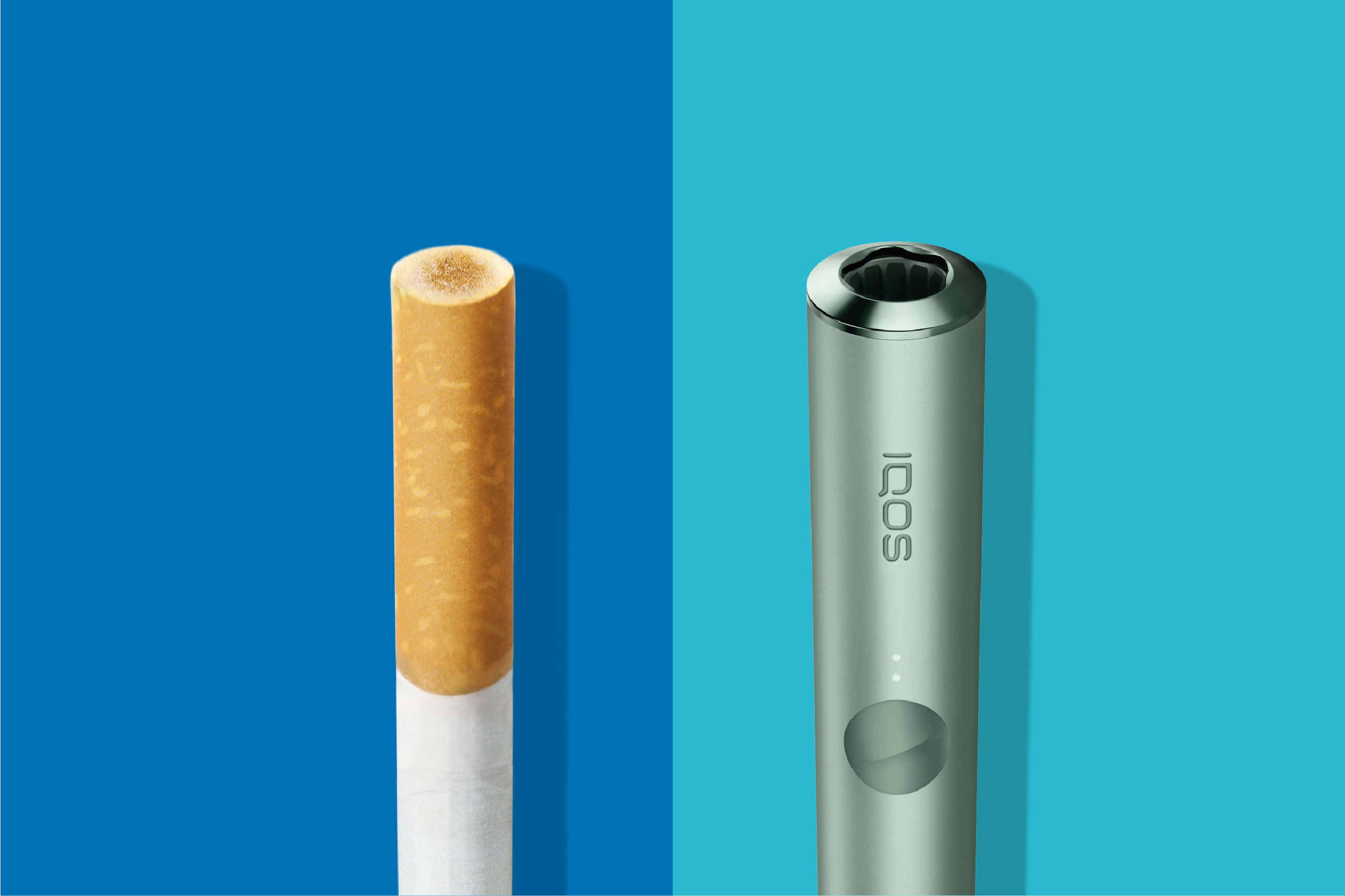 Dispositivo IQOS ILUMA y cigarrillo común