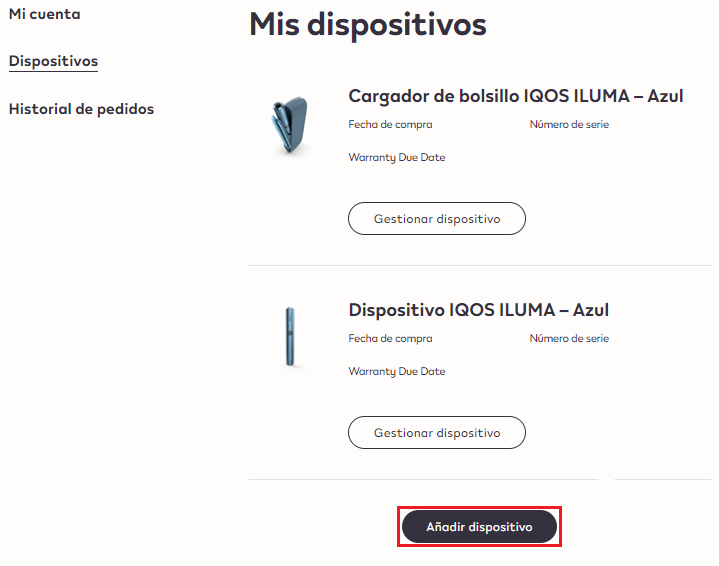 Al final de la lista de dispositivos, puedes encontrar el botón "Añadir dispositivo"